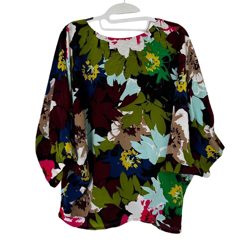 Trina Turk Garland Floral Silk Blouse Size‎ M